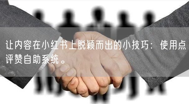 让内容在小红书上脱颖而出的小技巧:使用点评赞自助系统。