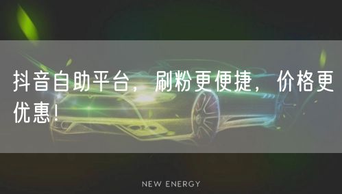 抖音自助平台,刷粉更便捷,价格更优惠!