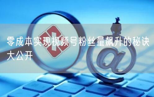 零成本实现视频号粉丝量飙升的秘诀大公开
