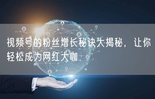 视频号的粉丝增长秘诀大揭秘，让你轻松成为网红大咖