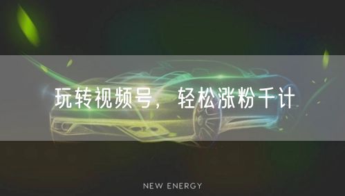 玩转视频号，轻松涨粉千计