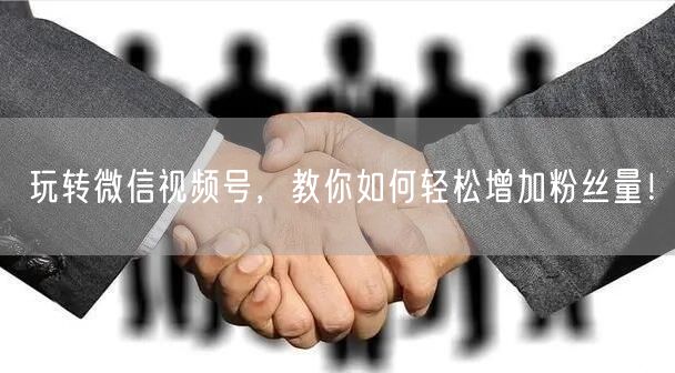 玩转微信视频号，教你如何轻松增加粉丝量！