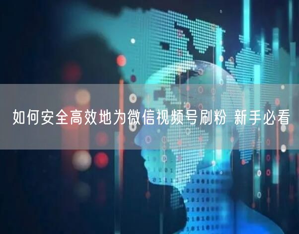 如何安全高效地为微信视频号刷粉 新手必看