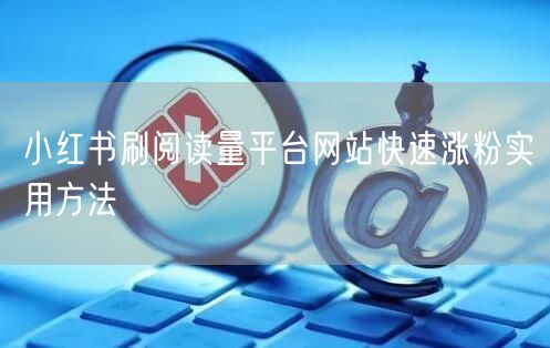 小红书刷阅读量平台网站快速涨粉实用方法